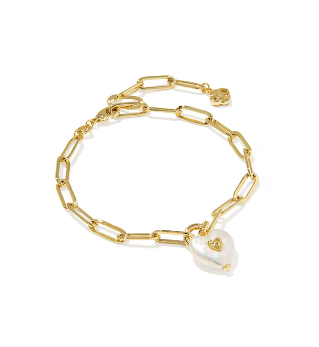 KENDRA SCOTT Sasha Heart Gold Delicate Chain Bracelet 9608890081