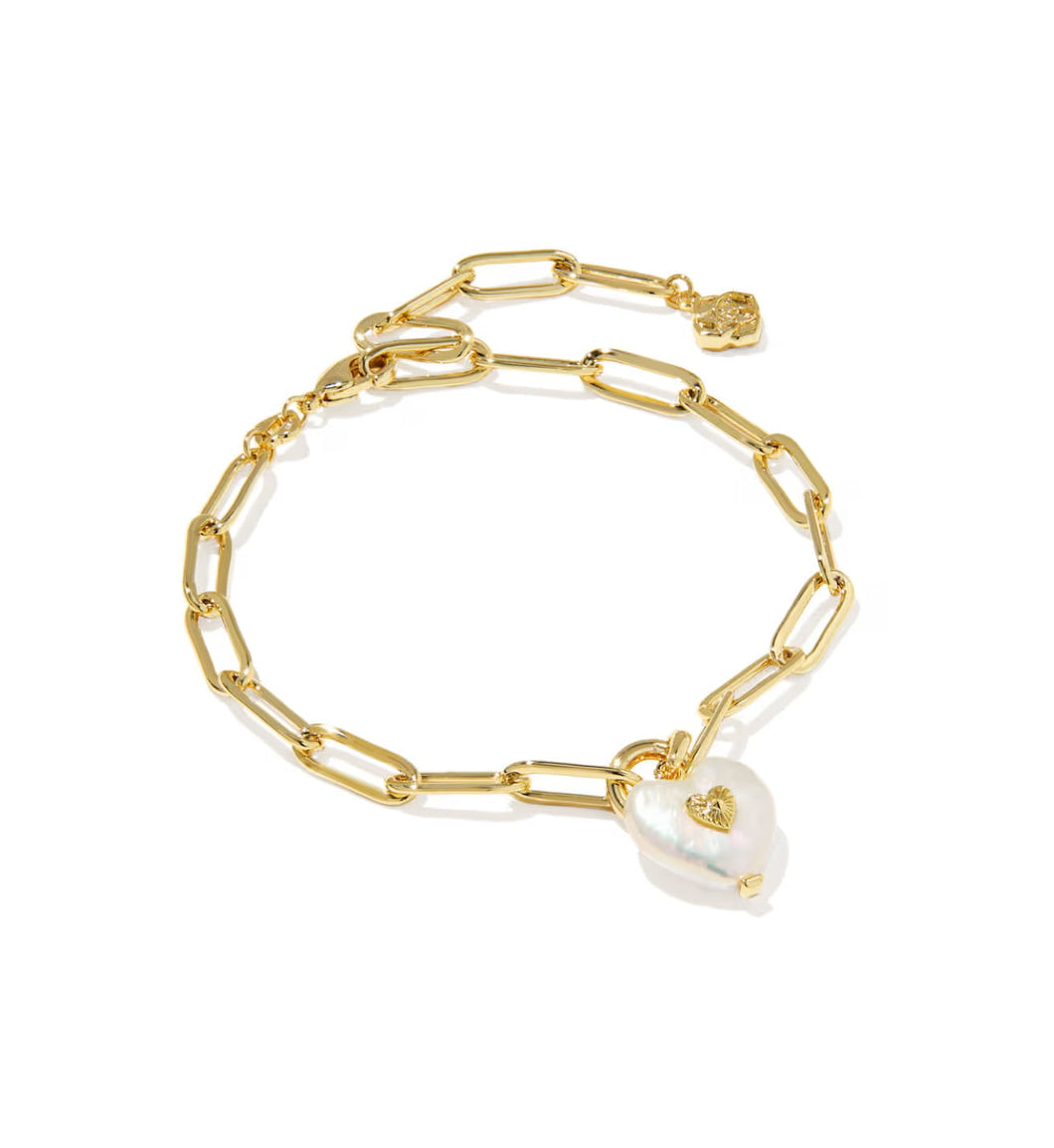 KENDRA SCOTT Sasha Heart Gold Delicate Chain Bracelet 9608890081