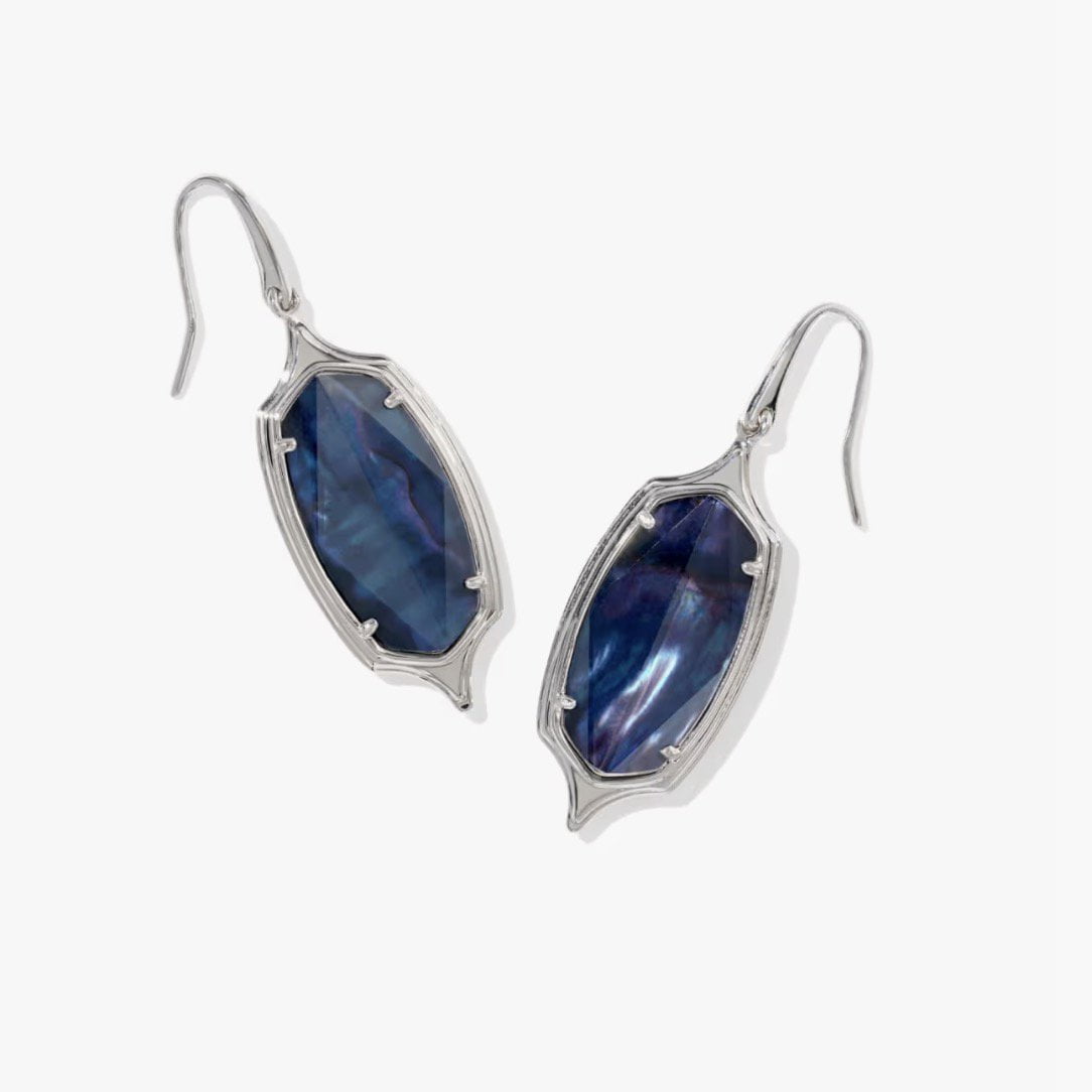 KENDRA SCOTT Dani Stepped Frame Silver Drop Earrings 9608806779
