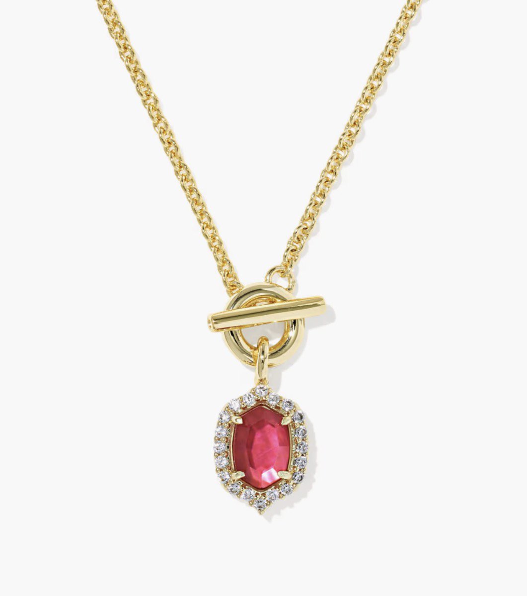 KENDRA SCOTT Daphne Crystal Frame Gold Toggle Necklace 9608806762