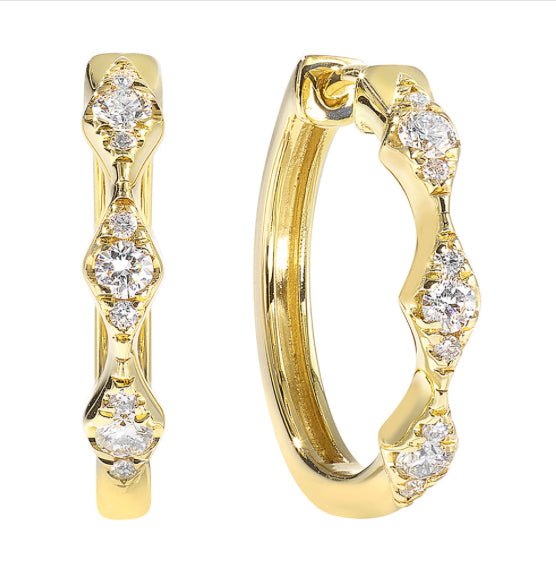 14K YG DIAMOND HUGGIE EARRINGS 
ER40875-4YB