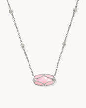 Load image into Gallery viewer, KENDRA SCOTT Elisa Lattice Frame Silver Short Pendant Necklace 9608877217