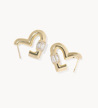 Load image into Gallery viewer, KENDRA SCOTT Emery Heart Gold Hoop Earrings