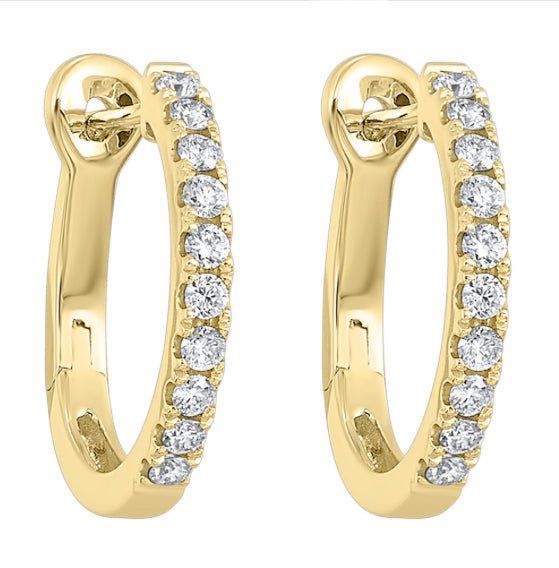 14K YG DIAMOND HUGGIE EARRINGS ER10601-4YC