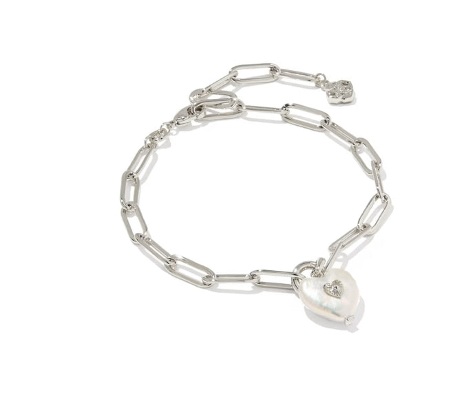 KENDRA SCOTT Sasha Heart Silver Delicate Chain Bracelet 9608890355