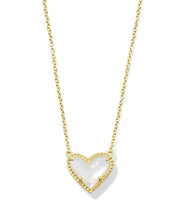 Load image into Gallery viewer, KENDRA SCOTT Boxed Ari Heart Gold Pendant Necklace in Ivory Mother-of-Pearl 9608888563