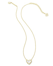 Load image into Gallery viewer, KENDRA SCOTT Boxed Ari Heart Gold Pendant Necklace in Ivory Mother-of-Pearl 9608888563
