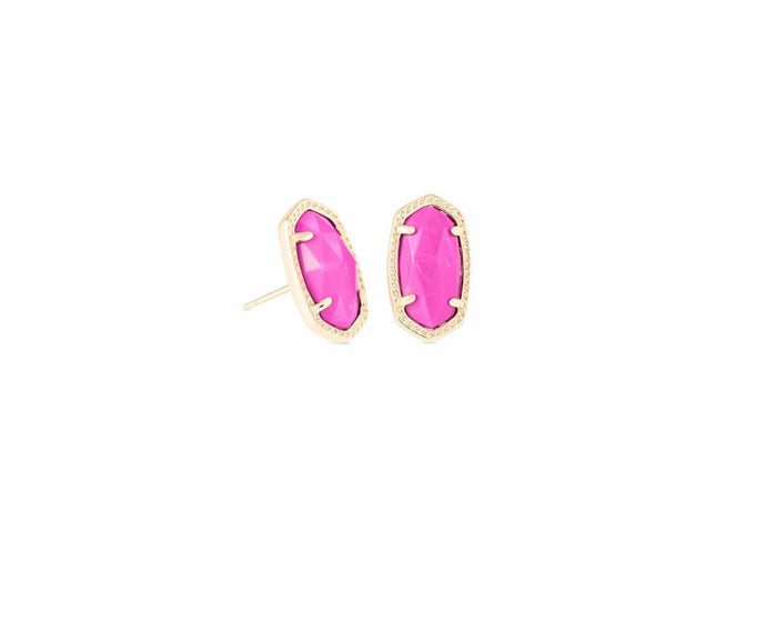 Kendra Scott-Ellie Gold Metal Stud Earrings In Magenta Magnesite