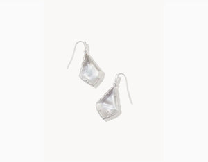 Kendra Scott-Small Faceted Alex Silver Drop Earrings in Ivory Illusion 9608855965