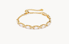 Load image into Gallery viewer, Kendra Scott-Genevieve Gold Metal Delicate Chain Bracelet in White Crystal 9608853125