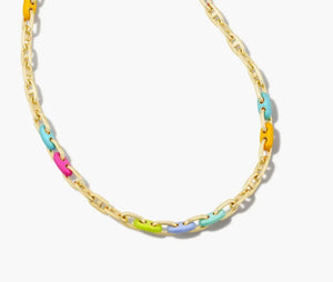 KENDRA SCOTT Bailey Gold Chain Necklace in Rainbow Multi Mix # 9608850955