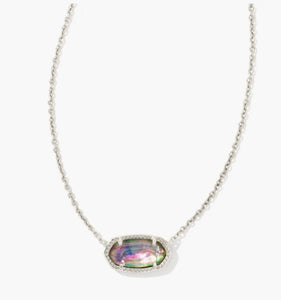 KENDRA SCOTT Elisa Silver Pendant Necklace in Lilac Abalone # 9608802145
