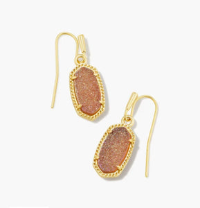 Kendra Scott-Lee Gold Drop Earrings in Spice Drusy 9608856359