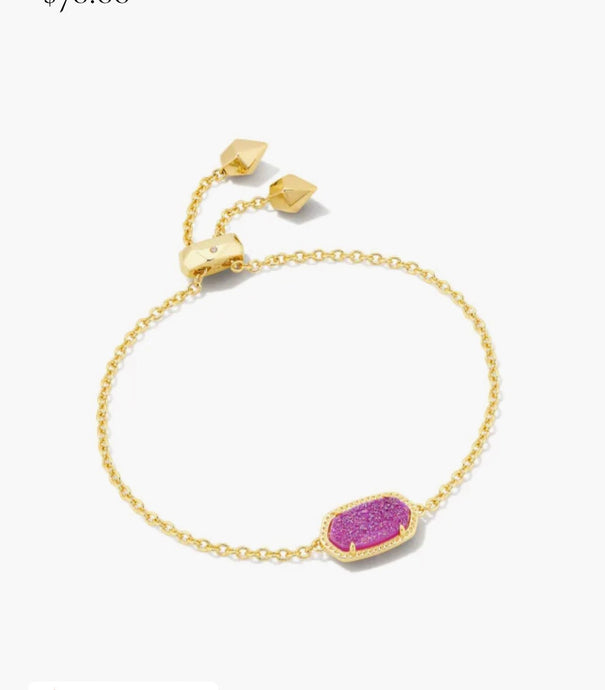 Kendra Scott-Elaina Gold Delicate Chain Bracelet in Mulberry Drusy 9608803731