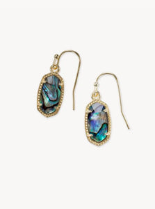 Kendra Scott-Lee Gold Metal Drop Earrings in Abalone Shell 4217716462