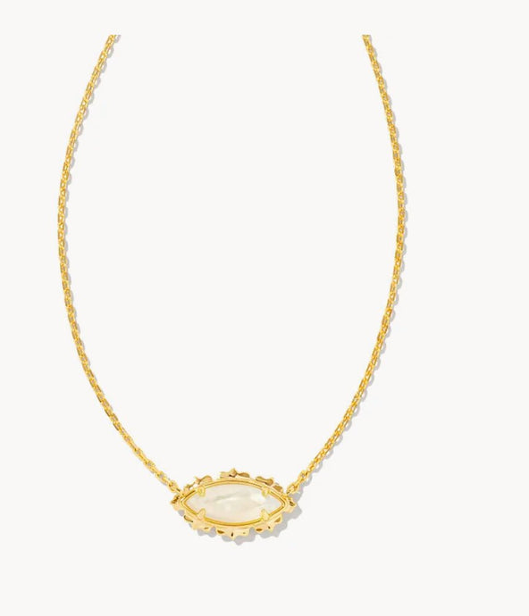 Kendra Scott-Genevieve Gold Short Pendant Necklace in Ivory Mother-of-Pearl 9608851465