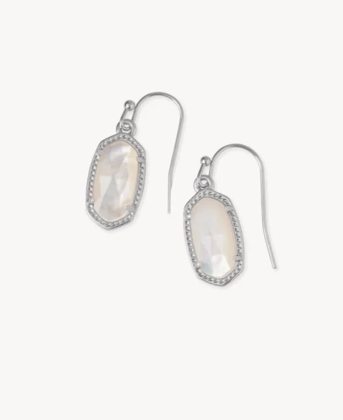 Kendra Scott-Lee Silver Metal Drop Earrings in Ivory Pearl 4217715833