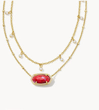 Load image into Gallery viewer, Kendra Scott-Elisa Gold Metal Pearl Multi Strand Necklace in Bronze Veined Red and Fuchsia Magnesite 9608853325