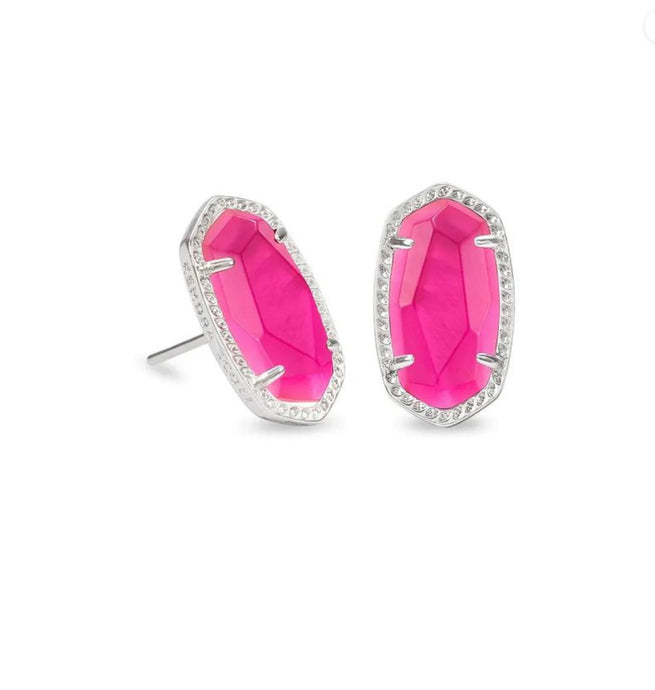 Kendra Scott-Ellie Silver Metal Stud Earrings in Azalea Illusion 9608800217