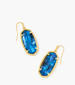 Kendra Scott-Elle Gold Drop Earrings in Navy Abalone 9608802134