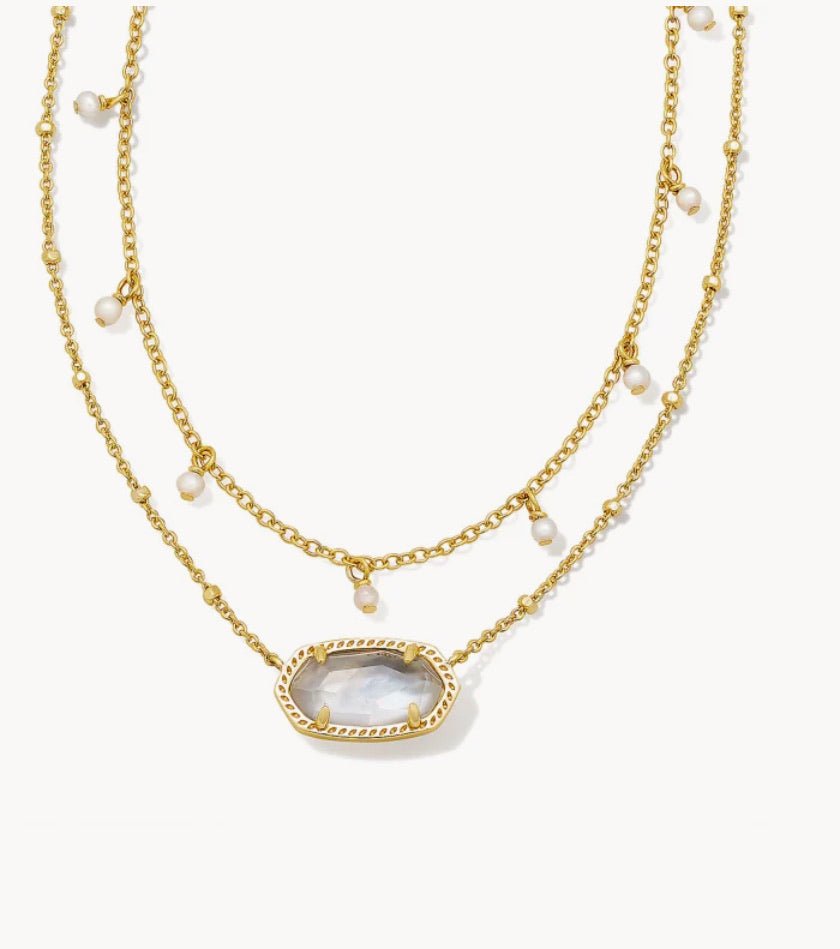 KENDRA SCOTT Elisa Gold Pearl Multi Strand Necklace in Ivory  Mother-of-Pearl 9608851012