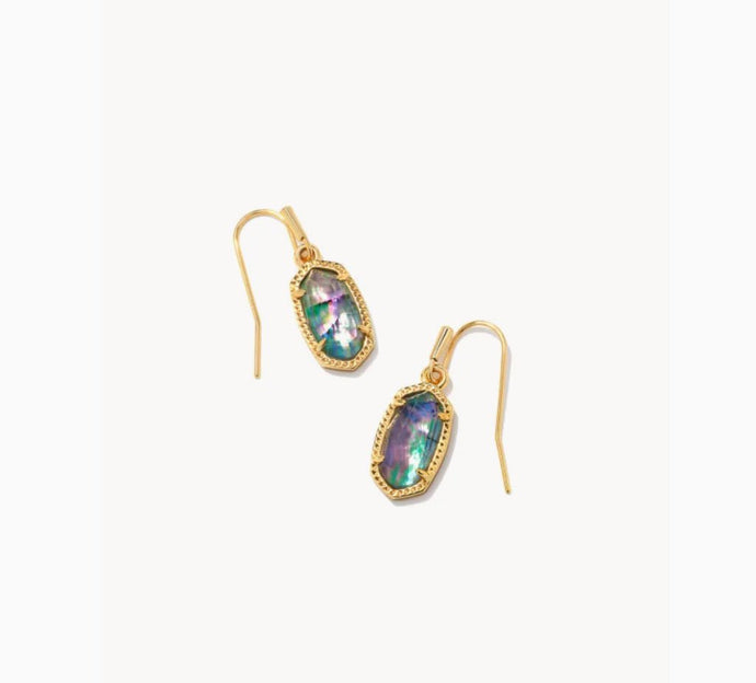 Kendra Scott-Lee Gold Metal Drop Earrings in Lilac Abalone 9608802141