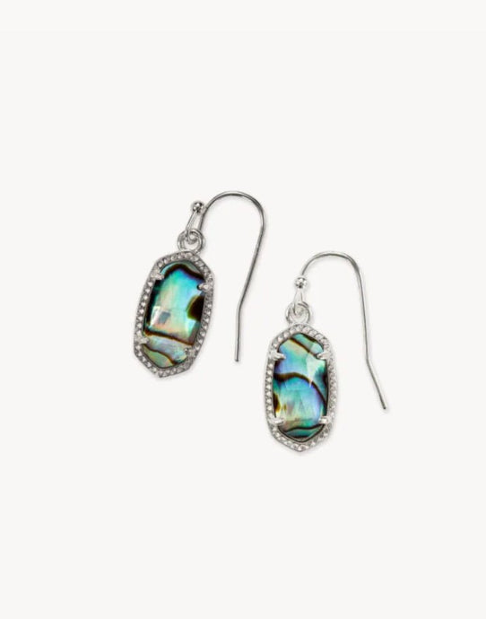 Kendra Scott-Lee Silver Metal Drop Earrings in Abalone Shell 4217716053