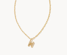 Load image into Gallery viewer, Kendra Scott-Crystal Letter N Gold Short Pendant Necklace in White Crystal 9608856662