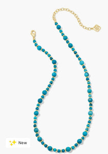 KENDRA SCOTT Jovie Gold Beaded Strand Necklace in Variegated Dark Teal  9608853012