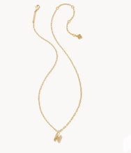 Load image into Gallery viewer, Kendra Scott-Crystal Letter N Gold Short Pendant Necklace in White Crystal 9608856662