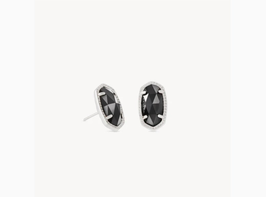 Kendra Scott-Ellie Silver Metal Stud Earrings in Black 4217715303