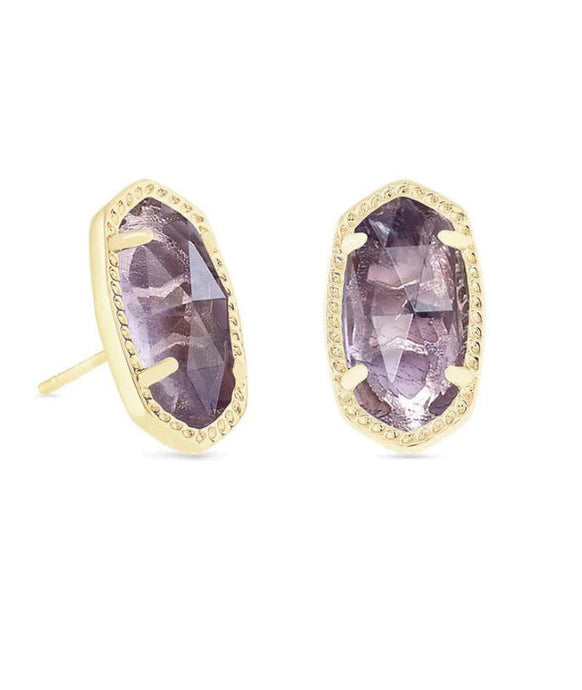 Kendra Scott-Kendra Scott Gold Metal Ellie Earrings In Purple Amethyst 4217715377