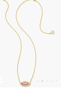 Kendra Scott-Genevieve Gold Short Pendant Necklace in Luster Plated Pink  9608856002