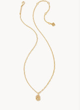 Load image into Gallery viewer, Kendra Scott-Crystal Letter G Gold Short Pendant Necklace in White Crystal 9608856177
