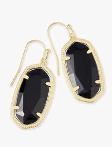Kendra Scott-Dani Gold Metal Drop Earrings in Black 4217711518