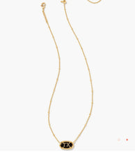 Load image into Gallery viewer, Kendra Scott-Elisa Gold Texas Necklace in Black Agate 9608854925