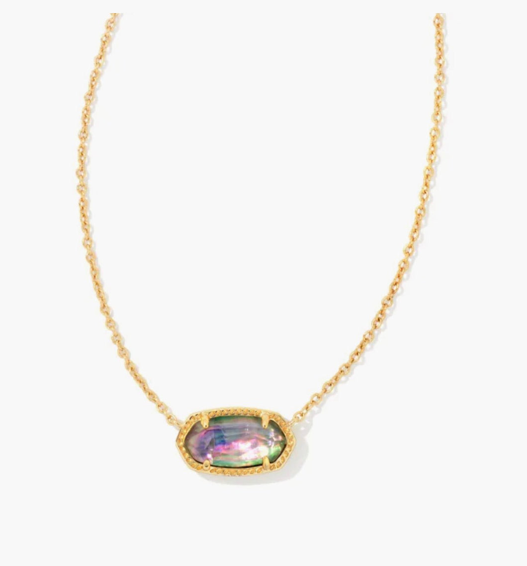 KENDRA SCOTT Elisa Gold Pendant Necklace in Lilac Abalone # 9608802144