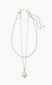 Kendra Scott-Faceted Alex Silver Convertible Necklace in Ivory Illusion 9608855726
