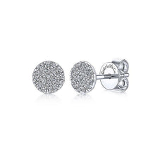 Load image into Gallery viewer, 14K WHITE GOLD ROUND CLUSTER DIAMOND STUD EARRINGS - M&amp;R Jewelers