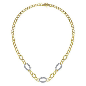 GABRIEL & CO. 14K YELLOW WHITE GOLD FASHION NECKLACE - M&R Jewelers