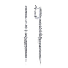 Load image into Gallery viewer, 14k White Gold Linear Diamond Drop - M&amp;R Jewelers