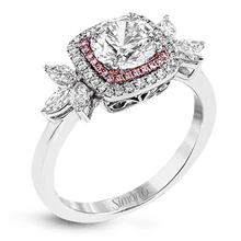 Load image into Gallery viewer, SIMON G 18K GOLD WITH WHITE &amp; ROSE DIAMOND MR2826 ENGAGEMENT RING - M&amp;R Jewelers
