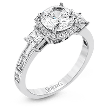 Load image into Gallery viewer, SIMON G 18K GOLD WHITE TR597 ENGAGEMENT RING - M&amp;R Jewelers
