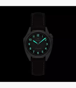 ZODIAC- Olympos STP 1-11 Swiss Automatic Three-Hand Brown Leather Watch Z09712