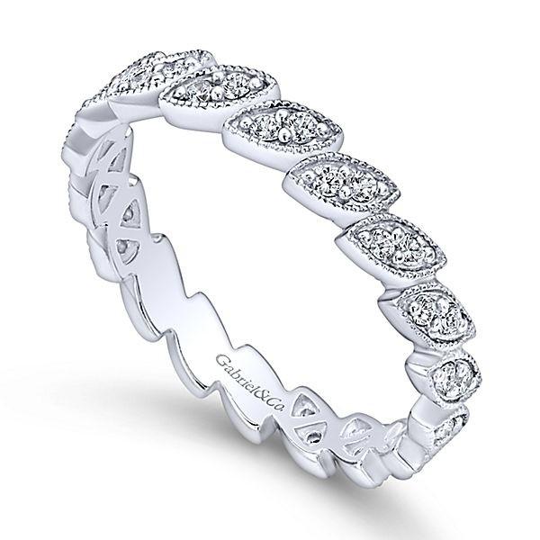 LR4652W45JJ 14K WHITE GOLD STACKABLE DIAMOND LADIES' RING - M&R Jewelers