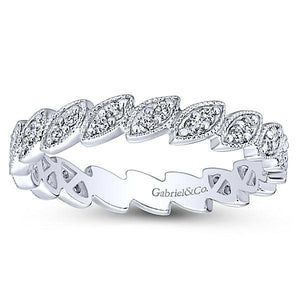 LR4652W45JJ 14K WHITE GOLD STACKABLE DIAMOND LADIES' RING - M&R Jewelers