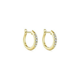 14K YELLOW GOLD HUGGIE DIAMOND EARRINGS EG13327Y45JJ - M&R Jewelers