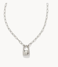 Load image into Gallery viewer, Kendra Scott-Jess Small Lock Chain Necklace in Silver Metal 9608802986
