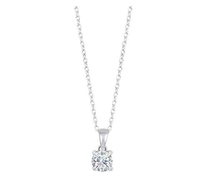 14K White Gold Diamond .75CTW Pendant Solitarie PD 10513/70-4WF