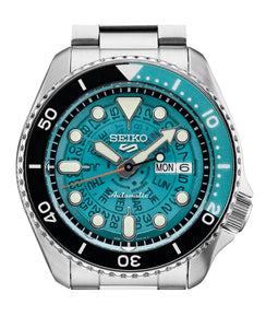 Seiko-5 Sports "Time-Sonar" Watch with Blue See-Thru Dial SRPJ45